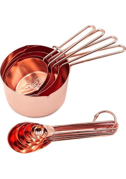 Gül Altın Tarzı 8 Adet Paslanmaz Çelik Ölçme Kaşığı Seti Gül Altın Ölçme Fincanları Mutfak Aksesuarları Pişirme Çay Kahve Kaşığı Ölçme Araçları (Yurt Dışından) fiyatları