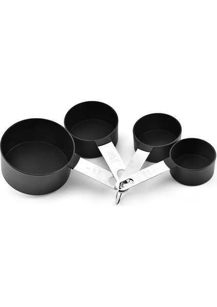 Fincan Siyah Stil Set Mutfak Pişirme Aksesuarları Çay Kahve Ölçme Kaşığı Yeni Dayanıklı Paslanmaz Çelik Ölçme Fincan Ölçme Aletleri Seti (Yurt Dışından)