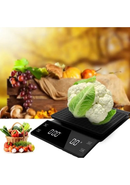 Elektronik Tartı Stili 3kg Elektronik Tartı Zamanlayıcı Akıllı Dijital Terazi Taşınabilir Mutfak Ev Gıda Yüksek Hassasiyetli Gerinim Ölçer Sensörler Sistemi 3kg (Yurt Dışından) fiyatları