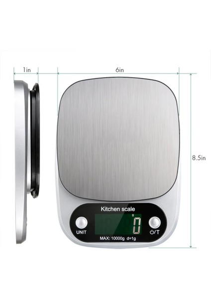 Gri Tarzı Ev 10KG Paslanmaz Çelik Dijital Mutfak Terazisi Gıda Tartı LCD Ekranlı (Yurt Dışından) modelleri