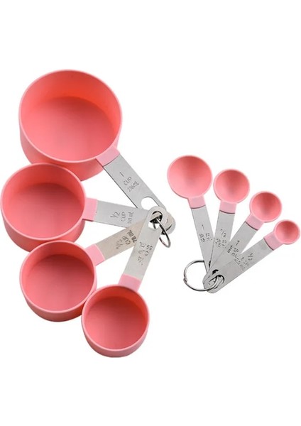 A2 8pc Tarzı Set Mutfak Ölçme Kaşığı Ölçme Fincan Paslanmaz Çelik Sap Ölçme Fincan Kahve Süt Tozu Kaşığı Pişirme Araçları (Yurt Dışından)