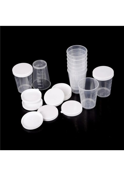 50ML 10 Adet Stil 1-Ml Plastik Dereceli Ölçü Kabı Sıvı Kabı Epoksi Reçine Silikon Yapma Aleti Şeffaf Karıştırma Kabı (Yurt Dışından)