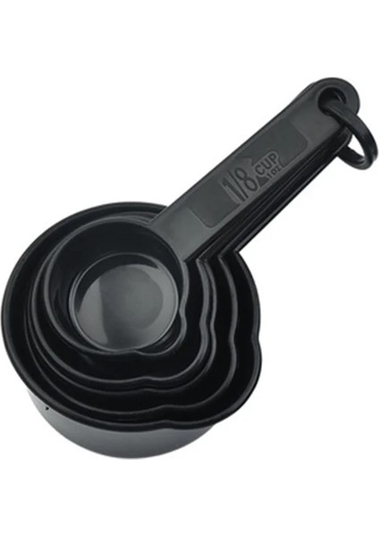 Siyah-5 Adet-Fincan Tarzı Adet Çok Işlevli Amaçlı Kahve Şeker Kaşığı Bardak Ölçüm Aletleri Pp Pişirme Aksesuarları Plastik Saplı Mutfak Aletleri (Yurt Dışından)