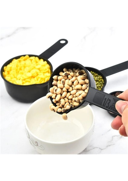 Siyah-5 Adet-Fincan Tarzı Adet Çok Işlevli Amaçlı Kahve Şeker Kaşığı Bardak Ölçüm Aletleri Pp Pişirme Aksesuarları Plastik Saplı Mutfak Aletleri (Yurt Dışından) indirimleri