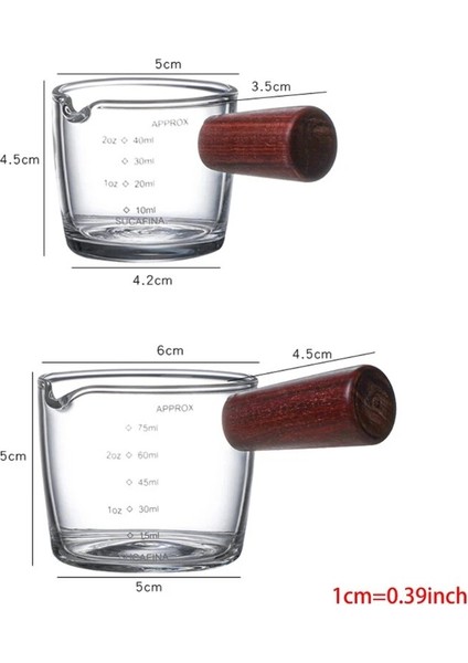 50ML Tarzı 1 Adet Espresso Shot Bardak ml Seçilecek 2 Boyut Ölçü Kabı Sürahi Isıya Dayanıklı Cam Bardak (Yurt Dışından) modelleri