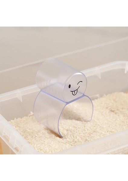 1 Adet Güzel Stil 1 Adet Pirinç Kaşığı Şeffaf Ölçekli Pirinç Fincan Çok Fonksiyonlu Tahıl Ölçme Fincan Pirinç Kaşığı Konteyner Araçları Mutfak Aksesuarları Yeni (Yurt Dışından)