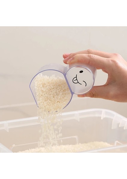 1 Adet Güzel Stil 1 Adet Pirinç Kaşığı Şeffaf Ölçekli Pirinç Fincan Çok Fonksiyonlu Tahıl Ölçme Fincan Pirinç Kaşığı Konteyner Araçları Mutfak Aksesuarları Yeni (Yurt Dışından) modelleri