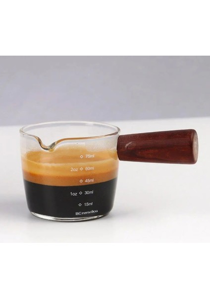 Tek Ağız Stili 75ML Isıya Dayanıklı Cam Ölçme Fincan Espresso Kahve Için Jigger Küçük Süt Kahve Fincanı Ons Kulplu Fincan Sıcak Satış (Yurt Dışından)