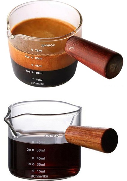 Tek Ağız Stili 75ML Isıya Dayanıklı Cam Ölçme Fincan Espresso Kahve Için Jigger Küçük Süt Kahve Fincanı Ons Kulplu Fincan Sıcak Satış (Yurt Dışından) fiyatları