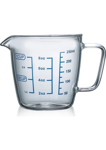 250-B Stili Isıya Dayanıklı Cam Ölçü Kabı Tartı Markalama Kabı Mikrodalga Kapaklı Ölçü Kabı (Yurt Dışından)