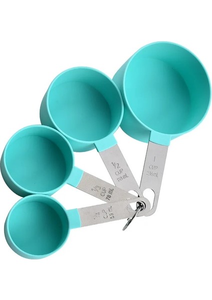Ölçme Kabı Yeşil Stil 4 Adetset Çay Kahve Ölçme Kaşığı Mutfak Pişirme Aksesuarları Yeni Dayanıklı Paslanmaz Çelik Ölçme Fincan Ölçme Alet Takımı (Yurt Dışından)