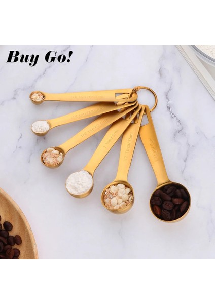 Gökkuşağı No.3-6pcs Stili 6 Adet Set Paslanmaz Çelik Mutfak Gereçleri Ölçme Kaşığı Set Çay Kaşığı Kahve Şeker Kaşık Kek Pişirme Ölçme Fincanları Pişirme Araçları (Yurt Dışından) fırsatları