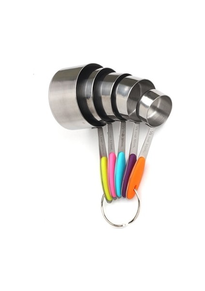 5 Adet Fincan Takımı Stili Venlohome Paslanmaz Çelik Ölçme Seti Istiflenebilir Ölçme Fincanları Ölçme Kaşık Seti Pişirme Çay Kahve Mutfak Aletleri (Yurt Dışından)