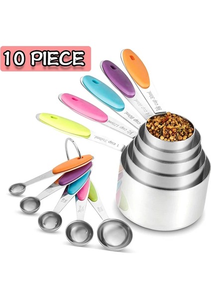 5 Adet Fincan Takımı Stili Venlohome Paslanmaz Çelik Ölçme Seti Istiflenebilir Ölçme Fincanları Ölçme Kaşık Seti Pişirme Çay Kahve Mutfak Aletleri (Yurt Dışından) indirimleri