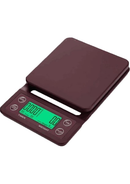 5kg 0.1g Tarzı 3kg.1g 5kg.1g Zamanlayıcılı Damla Kahve Tartısı Taşınabilir Elektronik Dijital Mutfak Yüksek Hassasiyetli LCD Ekran Elektronik Tartı (Yurt Dışından)