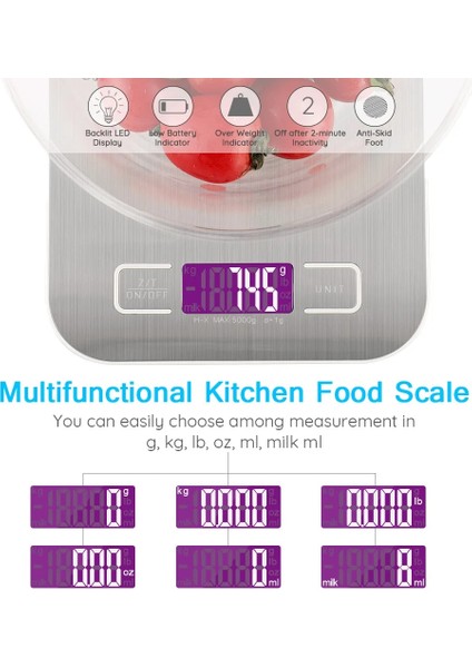Altın Tarzı 5kg USB Gıda Ölçeği Paslanmaz Çelik Taşınabilir Denge Dijital Mutfak Terazisi LCD Elektronik Posta Platformu Pişirme Diyet Gıda Ölçeği (Yurt Dışından) modelleri