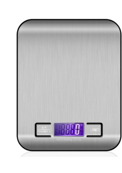 Siyah Çerçeve Stili 5kg Mutfak Dijital Tartı LCD Ekran 304 Paslanmaz Çelik 5kgkg Çok Fonksiyonlu Gıda Dengesi Ölçme Gram Ons Pişirme Pişirme (Yurt Dışından)