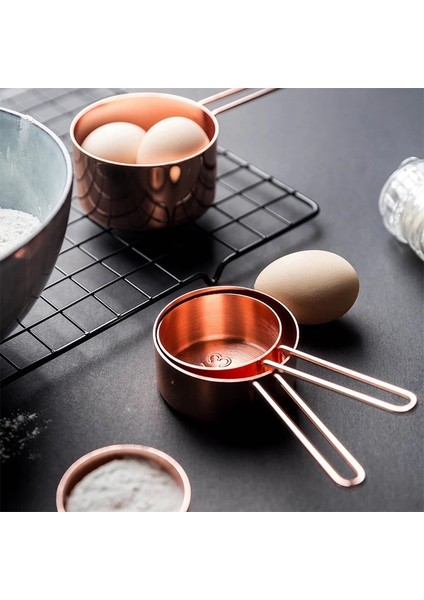 Çikolata Tarzı Et Rose Gold Ölçme Kaşık Bardak Seti Retro Pişirme Ölçme Araçları Ölçekli Paslanmaz Çelik Mutfak Aksesuarları Aletler (Yurt Dışından)