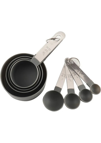 Erik Tarzı Çok Amaçlı Ölçme Kaşık Bardak Çay Kahve Ölçme Aletleri Setleri Pişirme Aksesuarları Paslanmaz Çelik Saplı Mutfak Aletleri (Yurt Dışından)