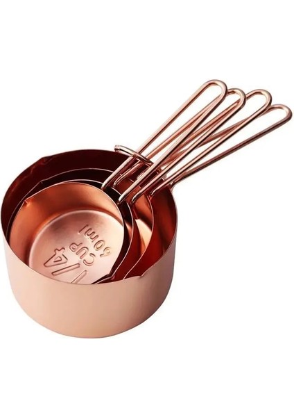 4 Adet Büyük Gül Altın Stili Gül Altın Paslanmaz Çelik Ölçme Kaşık Seti Çay Kahve Unu Sıvı Ölçme Aracı Pişirme Pişirme Mutfak Aksesuarları Alet (Yurt Dışından)