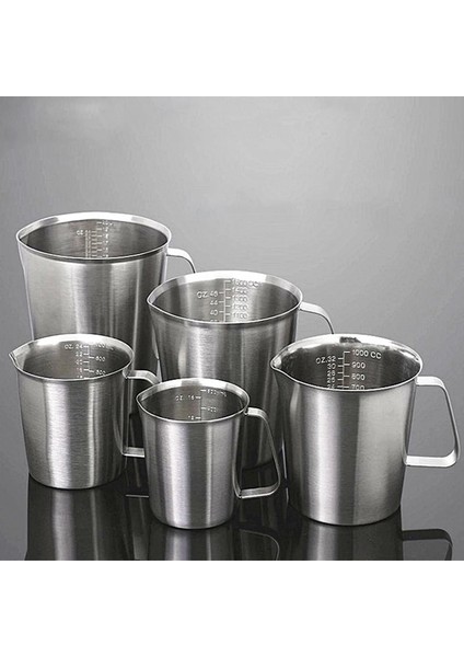 Açık Gri Tarzı 2000ML Ölçekli Kalın Paslanmaz Çelik Yumuşatma Kupası Lll 700ML 500ML Mutfak Pişirme Çayı Büyük Kapasiteli Ölçüm (Yurt Dışından) fiyatları