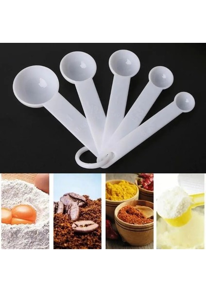 Mor Tarzı Et Pişirme Kaşığı Beyaz Plastik Mutfak Gereçleri Yemek Kaşığı Çay Kaşığı Ölçü Aleti V1O2 (Yurt Dışından) indirimleri