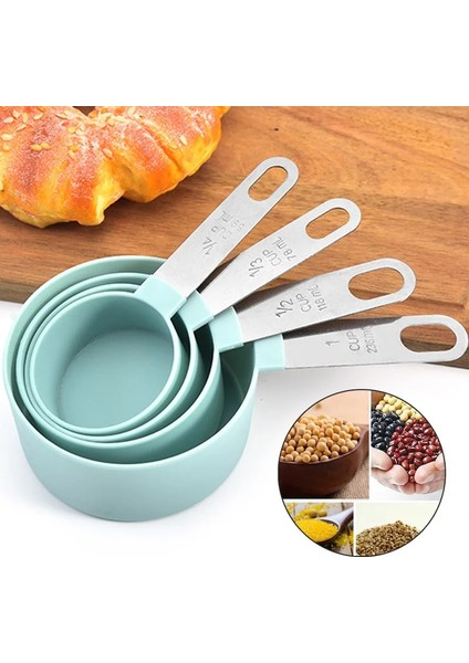4 Adet Yeşil Kaşık Stili 1 Takım Çok Amaçlı Kaşıkcup Ölçme Fincan Kaşık Fırında Aracı Pp Pişirme Aksesuarları Paslanmaz Çelikplastik Saplı Mutfak Aleti (Yurt Dışından) fırsatları