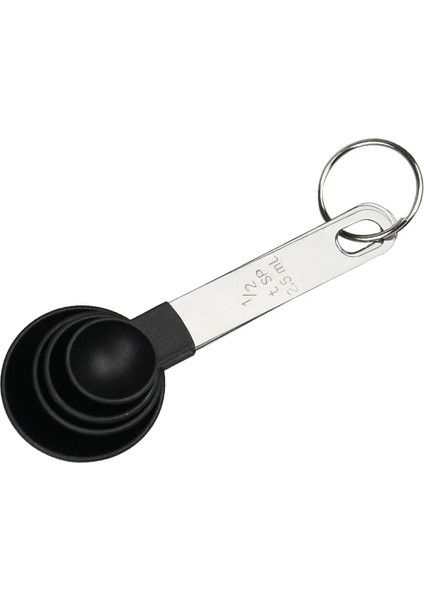 4 Adet Siyah Kaşık Stili Adet Çok Amaçlı Kaşık Bardak Ölçme Aletleri Pp Pişirme Aksesuarları Paslanmaz Çelik Plastik Saplı Mutfak Aletleri (Yurt Dışından)