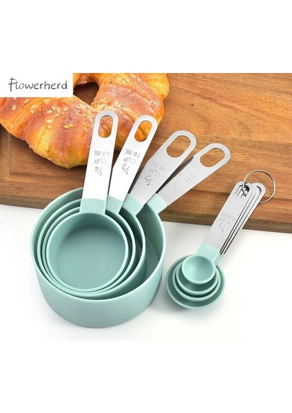 Kaşık Kırmızı Stil Plastik Ölçme Kaşığı Paslanmaz Çelik Sap Ölçme Fincanı Ölçme Aleti, Ölçekli Pişirme Aletleri (Yurt Dışından) fiyatları