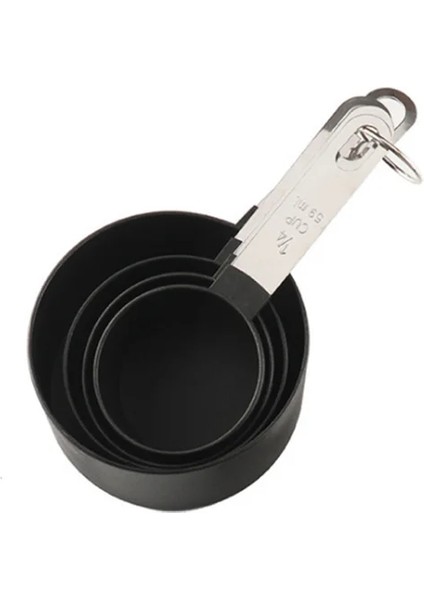 Siyah Kupa Stili Çok Amaçlı Ölçme Fincan ve Kaşığı Çay Kaşığı Kahve Ölçme Aracı Paslanmaz Çelik Setler Pişirme Aksesuarları Mutfak Aletleri (Yurt Dışından)