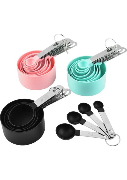 Siyah Kupa Stili Çok Amaçlı Ölçme Fincan ve Kaşığı Çay Kaşığı Kahve Ölçme Aracı Paslanmaz Çelik Setler Pişirme Aksesuarları Mutfak Aletleri (Yurt Dışından) fırsatları
