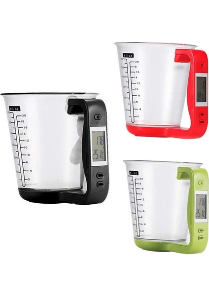 Siyah Stil 600ML Yeni Mutfak Ölçme Fincan Dijital Elektronik Ölçekli LCD Ekranlı Çok Fonksiyonlu Sıcaklık Sıvı Ölçüm Bardakları Dropship (Yurt Dışından) fiyatları