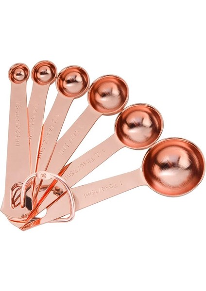 Altın Tarzı 6 Adet Paslanmaz Çelik Ölçme Kaşığı Gül Altın Ölçme Fincan ve Ölçme Kaşığı Kaşık Silikon Saplı Mutfak Ölçme Aracı (Yurt Dışından) fiyatları