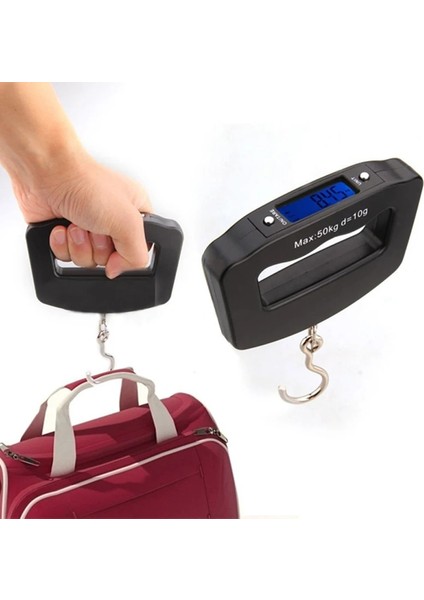 Taşınabilir Mini Dijital El 50KG 10G Olta Kancası Asılı Ölçek Elektronik Ağırlık Bagaj Ölçeği LED Ekran Dengesi (Yurt Dışından)
