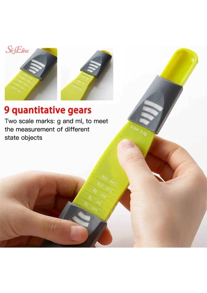 CF439 Stili Ayarlanabilir Ölçek 1 Adet Çift Uçlu Sekiz Tezgah Ayarlanabilir Ölçekli Ölçüm Kaşığı Kepçe Silikon Saplı Mutfak Ölçüm Aracı Süt Tozu Kaşığı 7z (Yurt Dışından) indirimleri