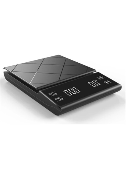 Açık Gri Tarzı USB Şarj Kahve Tartı Elektronik Dijital Terazi Su Geçirmez Akıllı Mutfak Terazisi 3kg.1g Zamanlayıcılı Hassas Gıda Ölçeği (Yurt Dışından)