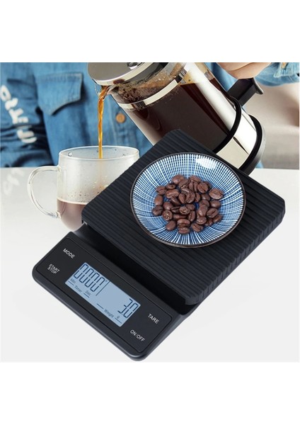 Açık Gri Tarzı USB Şarj Kahve Tartı Elektronik Dijital Terazi Su Geçirmez Akıllı Mutfak Terazisi 3kg.1g Zamanlayıcılı Hassas Gıda Ölçeği (Yurt Dışından) fiyatları