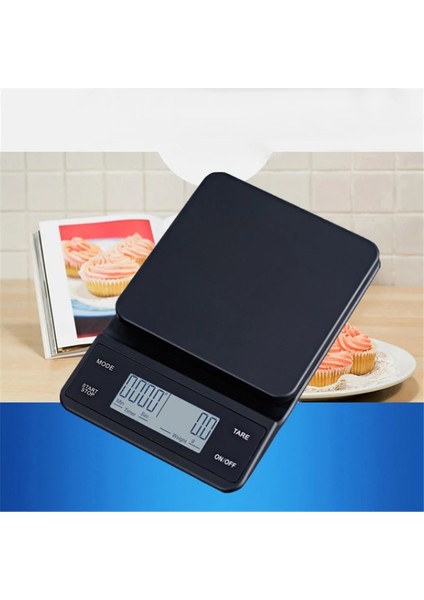 Açık Gri Tarzı USB Şarj Kahve Tartı Elektronik Dijital Terazi Su Geçirmez Akıllı Mutfak Terazisi 3kg.1g Zamanlayıcılı Hassas Gıda Ölçeği (Yurt Dışından) modelleri