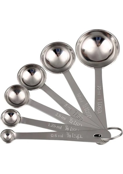 Paslanmaz Çelik Tarzı 5 Adetset Ölçme Kaşığı Faydalı Paslanmaz Çelik Ölçme Kabı Cozinha Kahve Ölçme Kaşığı Çay (Yurt Dışından)
