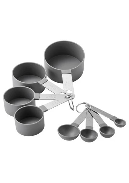 Gri Tarzı 4 Adet Çok Amaçlı Kaşıkbardak Ölçüm Aletleri Pp Pişirme Aksesuarları Paslanmaz Çelikplastik Saplı Mutfak Aletleri (Yurt Dışından)
