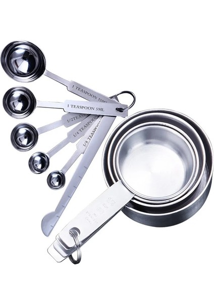 5 Adet Tarzı Paslanmaz Çelik Ölçü Kapları ve Kaşık Seti Deluxe Premium Istiflenebilir Yemek Kaşığı Ev Aletleri Mutfak Aksesuarları (Yurt Dışından) fiyatları