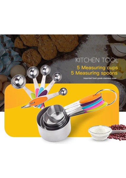 Siyah Stil 10 Parça Ölçme Fincanları Ölçme Kaşığı Seti Paslanmaz Çelik Ölçme Fincan Kaşığı Pişirme Için Çay Kahve Mutfak Ölçme Araçları (Yurt Dışından) fırsatları