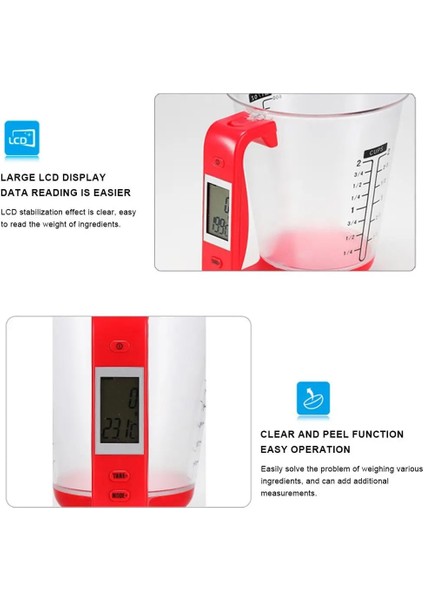 Siyah Mutfak Terazisi Stili Ölçme Fincan Mutfak Terazileri Dijital Elektronik Mutfak Terazisi, Sıcaklık LCD Ekranlı Mutfak Gereçleri Için Ölçüm Kapları (Yurt Dışından) fırsatları