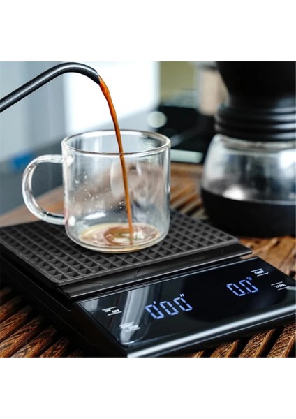 Koyu Haki Stili USB Şarj Elektronik Kahve Tartı Dijital Tartı Zamanlayıcı Akıllı Mutfak Terazisi Denge Ağırlık Ölçme Araçları LED Ekran (Yurt Dışından) indirimleri