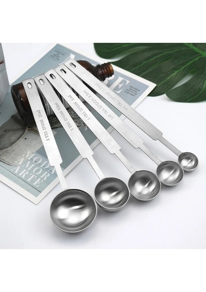 No.1 Tarzı Ölçü Kaşığı Seti, Premium Paslanmaz Çelik Metal Kaşık Seti, Yemek Kaşığı ve Çay Kaşığı, Doğru Ölçüm Sıvı Veya Kuru Için (Yurt Dışından)