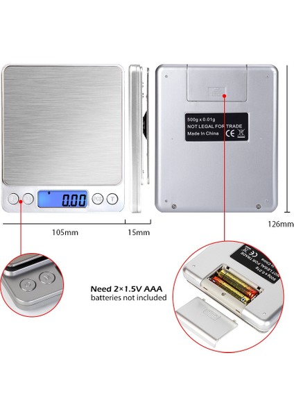 Bir Stil 500GX0.01G Mini Dijital Mücevher Tartı Cep Tartı Elektronik Gıda Mutfak Terazisi 2pcs Tepsili Çeşitli Özellikler (Yurt Dışından) fiyatları