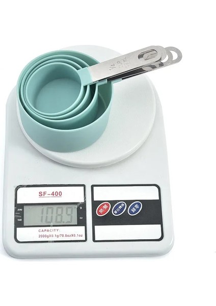 Gri-Fincan-4pcs Tarzı 4 Adetset Ölçme Kaşığı Paslanmaz Çelik Saplı Ölçme Fincan Mutfak Plastik Tartı Ölçme Kaşığı Seti Pişirme Araçları (Yurt Dışından)