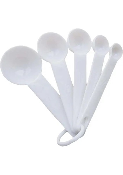 Beyaz Stil Diğer 5 Adetset Pp Plastik Bardak Kaşık Seti Ölçme Araçları Dıy Pişirme Malzemeleri Taşınabilir Istiflenebilir Kombinasyonu Mutfak Aksesuarları (Yurt Dışından)