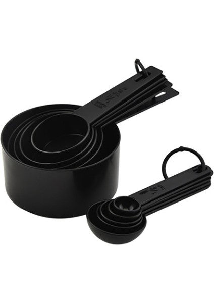 10 Adet Siyah Stil Çok Amaçlı Kaşıklarbardak Ölçüm Aletleri Pp Pişirme Aksesuarları Paslanmaz Çelikplastik Saplı Mutfak Aletleri (Yurt Dışından)