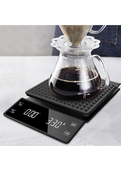 Siyah Stil 3kg Zamanlayıcılı Mutfak Terazileri Hassas Elektronik Terazi Kahve Tartısı Akıllı Dijital Denge Tartı Cafe Ev Yemekleri Pişirme Terazisi (Yurt Dışından) indirimleri
